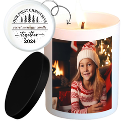 Custom Scented Candles. ThoughtyGift Personalized Scented Candles. Personalized Photo Design Candles. Christmas Gifts, 12 Oz Size - Burn Time Up To 40 Hours