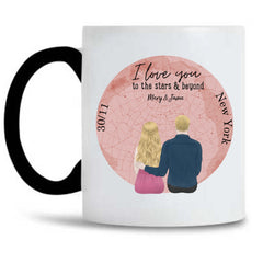 Custom Mugs. Thoughty Gift Personalized Mugs. Start Map Design Mugs. Meaningful Gifts for Couplese