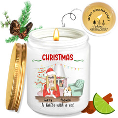 Christmas Candles. ThoughtyGift Personalized Candles. Christmas Candle Gift. Smokeless scented candles, pure bean wax, size 8 Oz - fragrance spreads 35m2