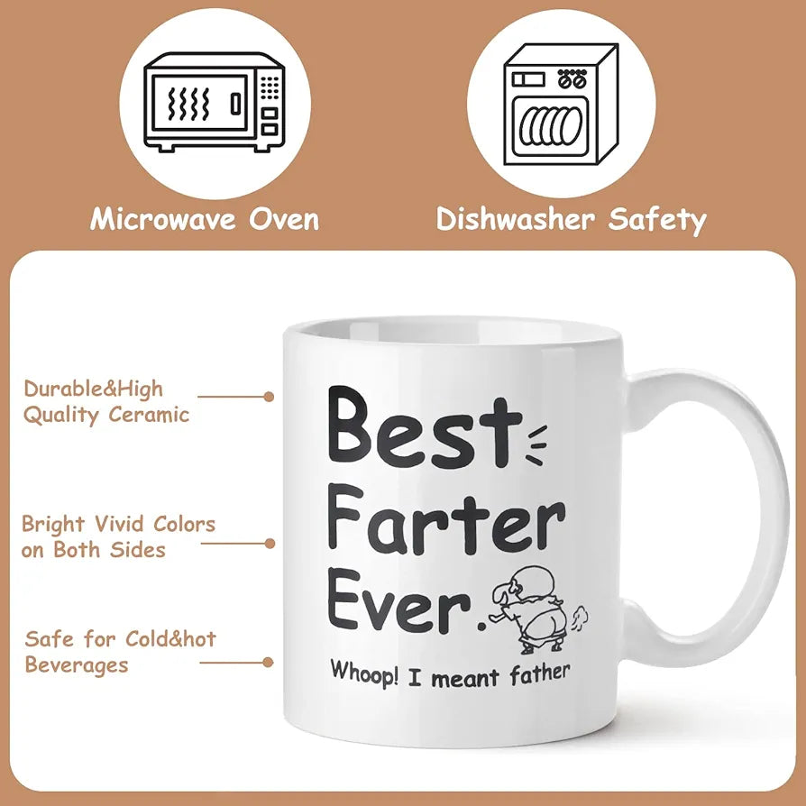 Gifts for Dad, Funny Fathers Day Gift Coffee Mugs for Dad, Awesome Dad Gifts, 12oz Novel Coffee Tea Mugs with Hilarious Pattern for Dad for Birthday Father's Day