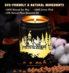 Christmas Candles. ThoughtyGift Custom Candles. Smokeless Soy Wax Scented Candles 12 Oz Size - Burn Time Up To 40 Hours - Meaningful Gift