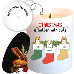 Custom scented candles, custom scented christmas candles, christmas gifts choose cats, size 12 Oz - burn time up to 40h