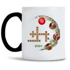 Custom Mug. ThoughtyGift Personalized Mug. Crossword Design Mug Personalized 12 Oz Size. Meaningful Christmas Gift