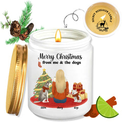 Custom Christmas Candles. ThoughtyGift Personalized Scented Candles for Christmas. Smokeless Scented Candle, Pure Bean Wax, 8 Oz Size - 35m2 Fragrance. Meaningful Christmas Gifts