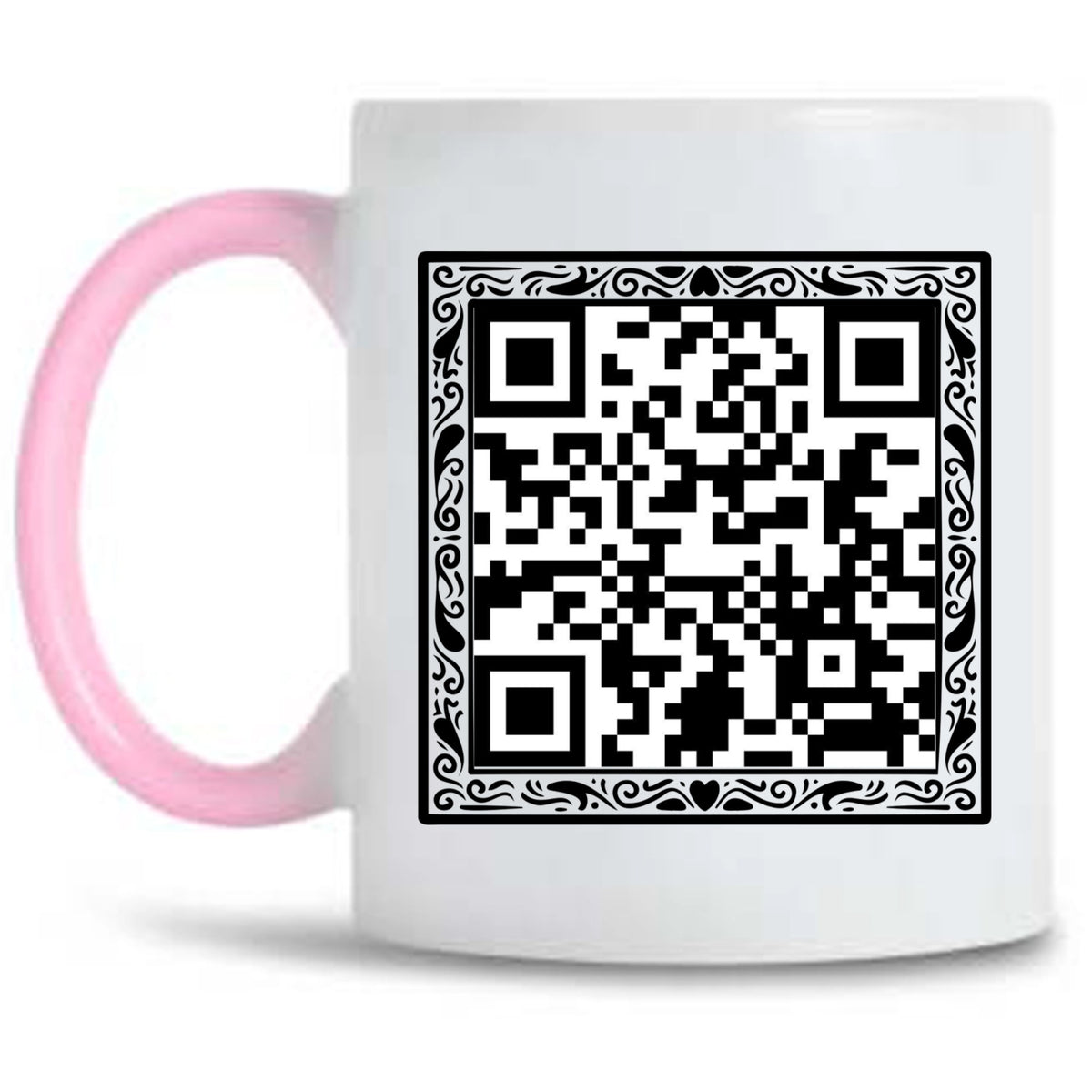 Custom Mug. ThoughtyGift Personalized Mug with Secret Message QR Code Design, 12 Oz Size