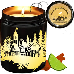 Christmas Candles. ThoughtyGift Custom Candles. Smokeless Soy Wax Scented Candles 12 Oz Size - Burn Time Up To 40 Hours - Meaningful Gift