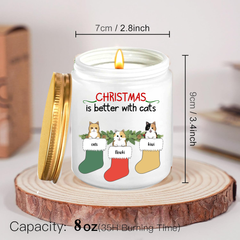 Christmas Candles. ThoughtyGift Custom Candles. Meaningful Christmas Gifts. Smokeless scented candles, pure bean wax, size 8 Oz - fragrance spreads 35m2