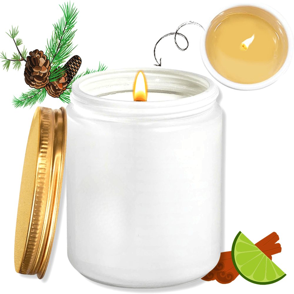 Christmas Candles. ThoughtyGift Personalized Candles. Christmas Candle Gift. Smokeless scented candles, pure bean wax, size 8 Oz - fragrance spreads 35m2