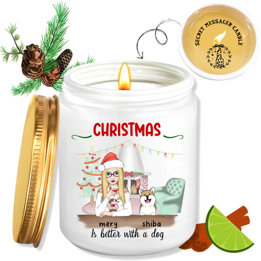 Christmas Candles. ThoughtyGift Personalized Candles. Meaningful Christmas Gifts. Smokeless scented candles, pure bean wax, size 8 Oz - Burn Time Up To 30h 2000