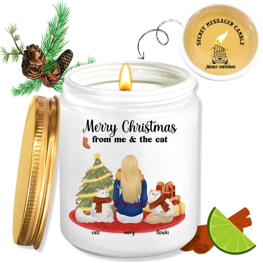 Christmas Candles. ThoughtyGift Custom Candles. Meaningful Christmas Gifts. Smokeless scented candles, pure bean wax, size 8 Oz - fragrance spreads 35m2 2000