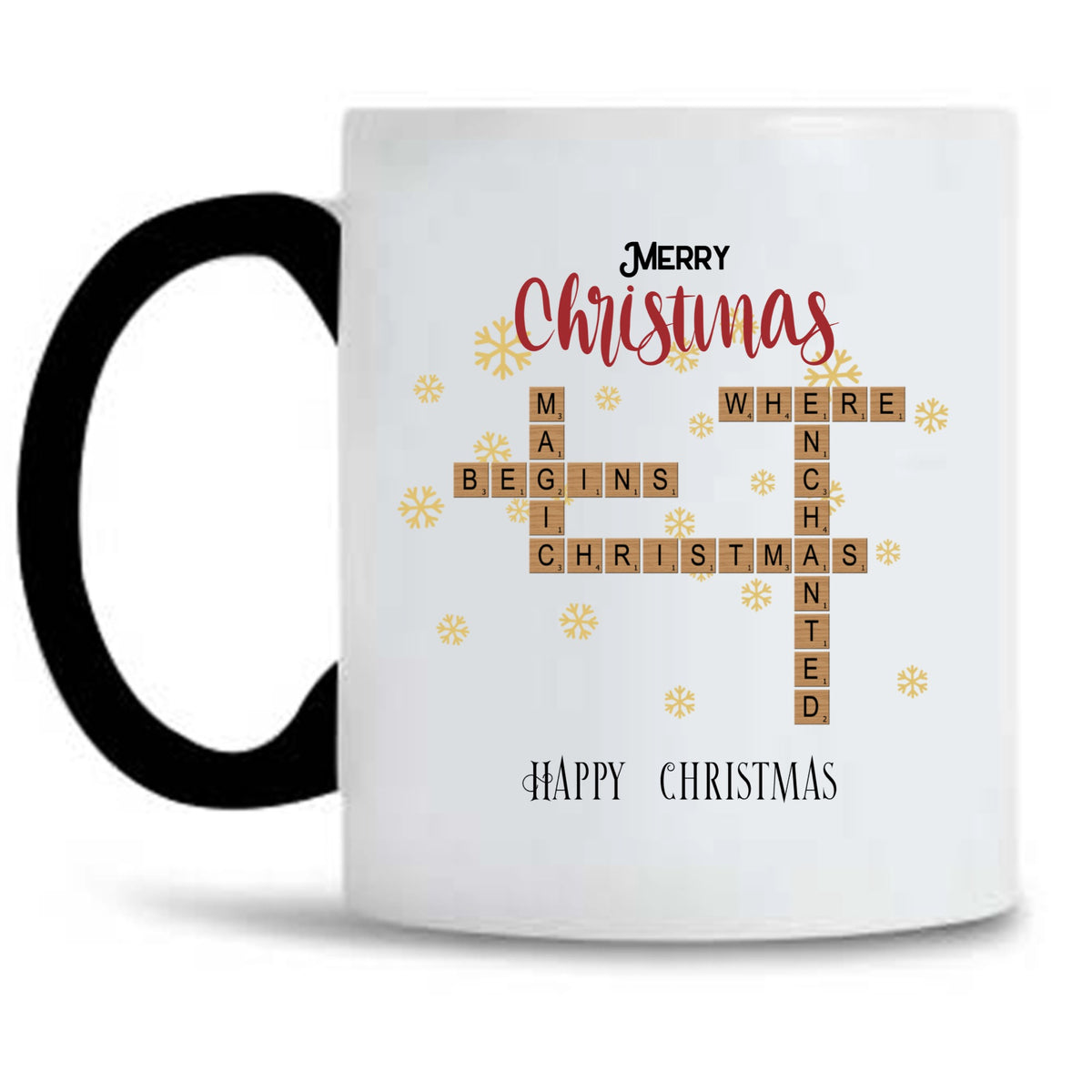 Custom Mug. ThoughtyGift Personalized Mug. Crossword Design Mug Personalized 12 Oz Size. Meaningful Christmas Gift