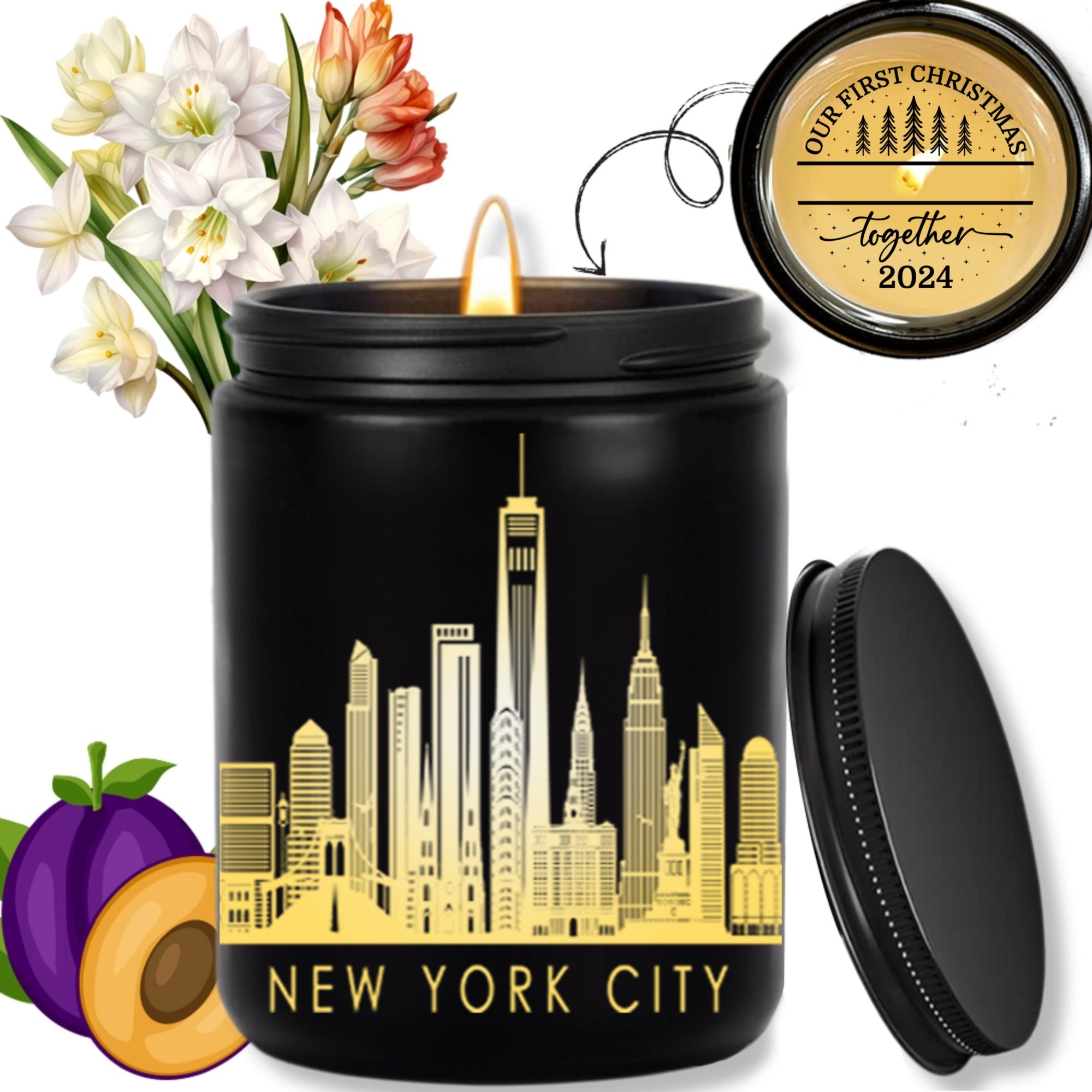 Custom Candles. ThoughtyGift Travel Candles. Premium Gifts. 10 oz Smokeless Soy Wax Candle - 35m2 Fragrance