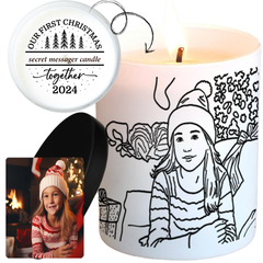 Custom Scented Candles. ThoughtyGift Personalized Scented Candles. Personalized Line Art Photo Design Candles. Christmas Gifts, 12 Oz Size - Burn Time Up To 40 Hours