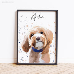 Personalised Dog Portrait, Custom Pet Portrait from Photo, Dog Lover Gift, Pet Memorial Gift, Pet Loss, Custom Pet Wall Art, Pet Gift Ideas